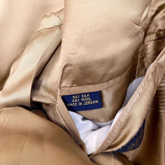 Brooks Brothers Wool Silk Blend Sport Coat Brown Windowpane 2 Button Mens 40R - Picture 9 of 10